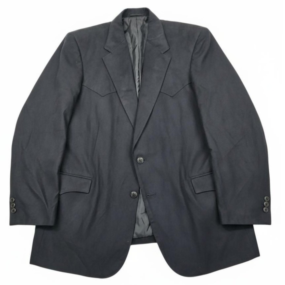 Circle S Western Faux Suede Blazer Mens 48R Black Sport Coat Jacket Dallas